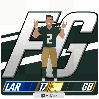 A Green Bay Packers Football Player With The Number 2 On His Shirt GIF
