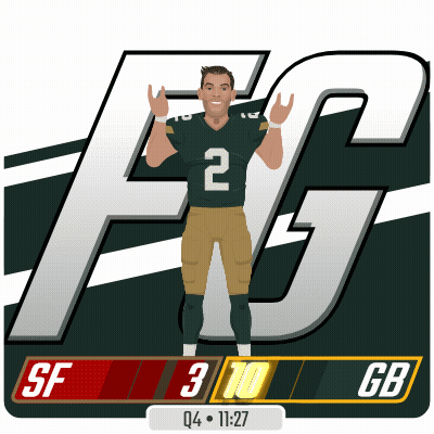 A Green Bay Packers Player With The Number 2 On His Shirt GIF