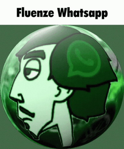 A Green Button With A Man 'S Face And A Whatsapp Icon On It GIF