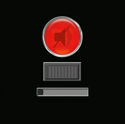 A Green Button With A Speaker On It And The Words Turn It Up Below It GIF