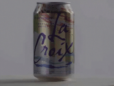 A Green Can Of Soda With The Word La On It GIF