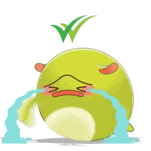 A Green Cartoon Character Is Crying With Tears Running Down Its Face Sticker