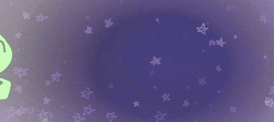 A Green Cartoon Character Is Dancing In The Night Sky With Stars . GIF