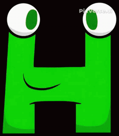 A Green Cartoon Character Is Holding A Megaphone And Smiling GIF