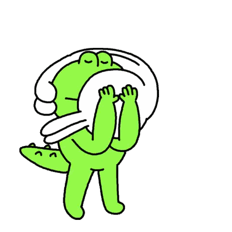 A Green Cartoon Character Is Holding A White Rabbit On Its Back . Sticker