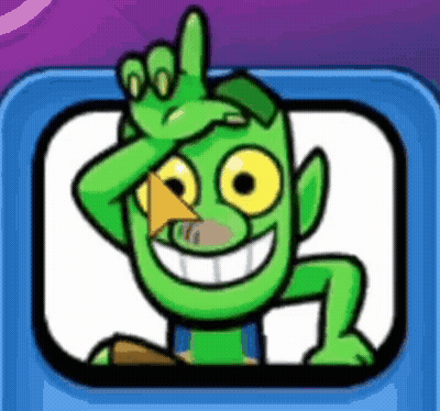 A Green Cartoon Character Is Smiling And Making A Peace Sign With His Finger . GIF