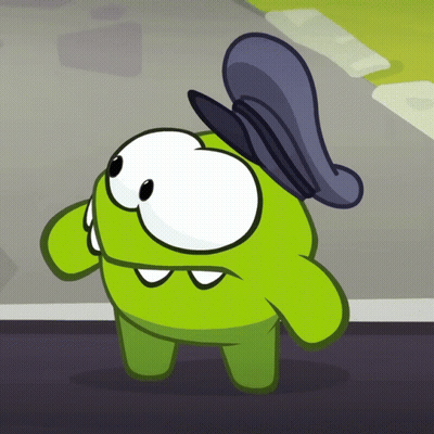 A Green Cartoon Character Is Wearing A Hat GIF