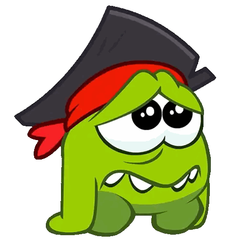 A Green Cartoon Character Is Wearing A Pirate Hat Sticker