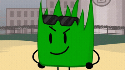 A Green Cartoon Character Wearing Sunglasses And A Smile GIF