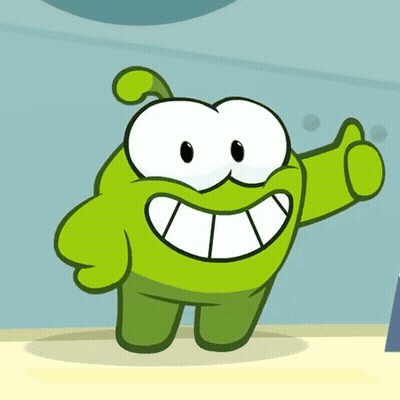 A Green Cartoon Character With A Big Smile On His Face Is Giving A Thumbs Up GIF