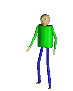 A Green Cartoon Character With Blue Pants Is Standing On A White Background Sticker