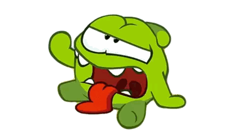 A Green Cartoon Character With Its Tongue Out Sticker