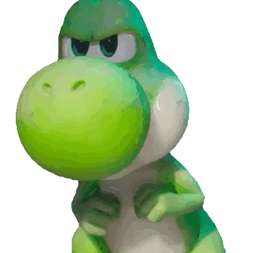A Green Cartoon Dinosaur With A Big Green Nose Sticker