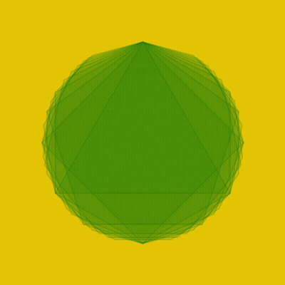 A Green Circle On A Yellow Background With Lines GIF