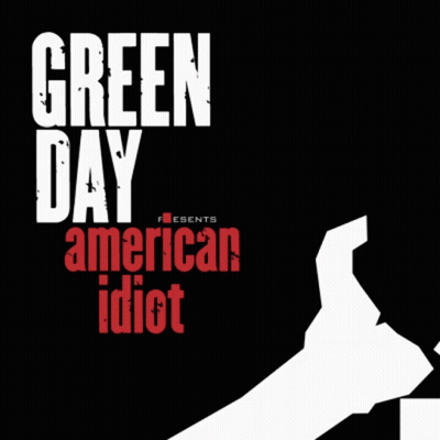 A Green Day American Idiot Album Cover With A Bloody Hand GIF