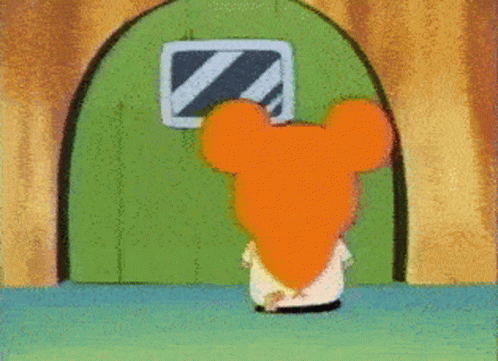 A Green Door With A White Handle And A Black And White Window GIF