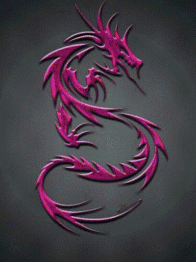 A Green Dragon On A Black Background With A Swirling Tail GIF