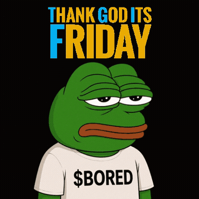 A Green Frog Wearing A Shirt That Says $ Bored GIF