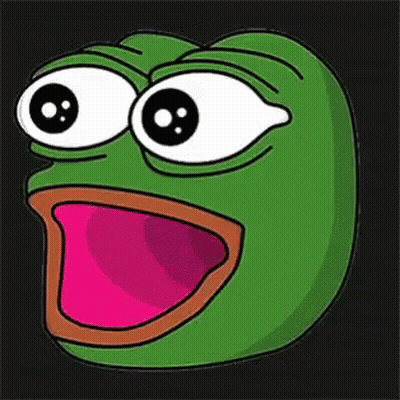 A Green Frog With Big Eyes And A Pink Mouth Is Making A Funny Face . GIF