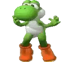A Green Frog With Orange Boots Is Dancing . Sticker