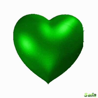 A Green Heart With The Name Safa On The Bottom Right GIF