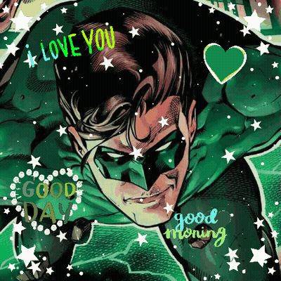 A Green Lantern With The Words I Love You And Good Morning GIF