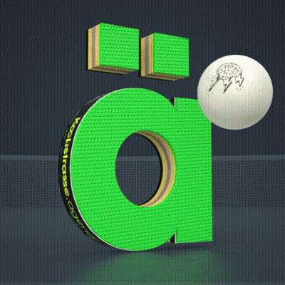 A Green Letter A With A Hole In It GIF