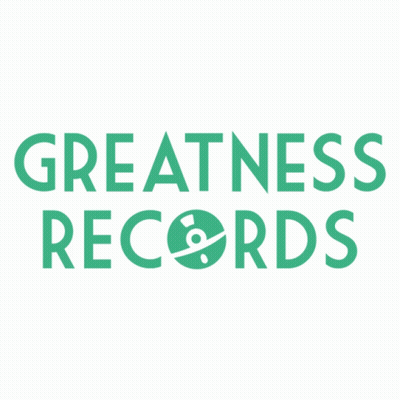 A Green Logo For Greatness Records With A Cd In The Middle GIF