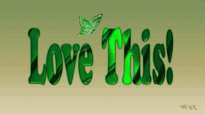 A Green Love This Sign With A Butterfly On It GIF