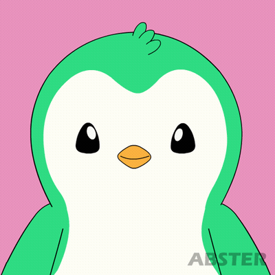 A Green Penguin Making A Heart With Its Hands GIF