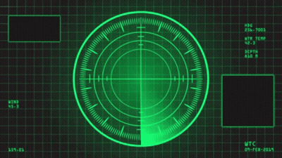 A Green Radar Screen Displays The Time As Utc GIF
