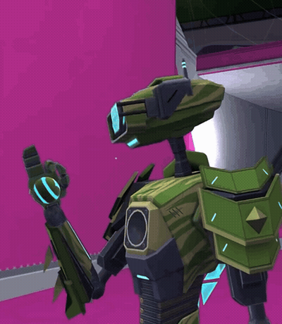 A Green Robot With The Words #Fairs On The Top GIF