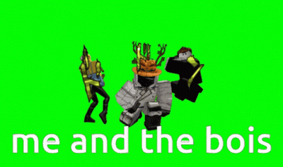 A Green Screen With A Cartoon Character And The Words Me And The Bois GIF