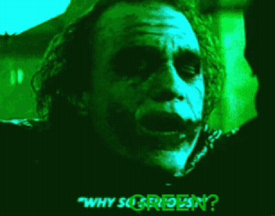 A Green Screen With A Leprechaun And The Words " Why Screen ? " GIF