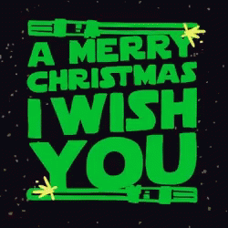 A Green Sign That Says A Merry Christmas I Wish You On A Black Background GIF