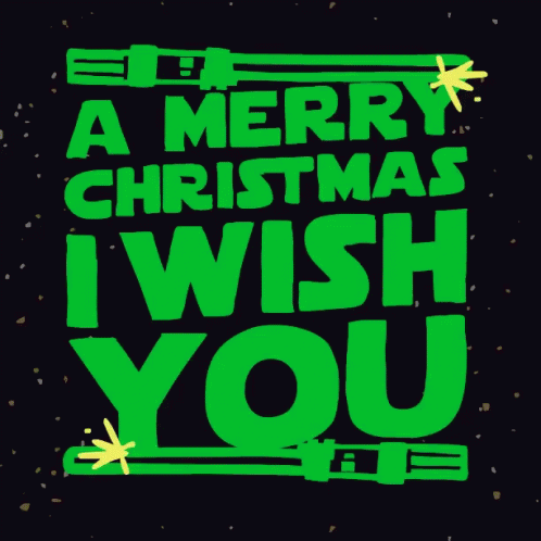 A Green Sign That Says A Merry Christmas I Wish You On It GIF