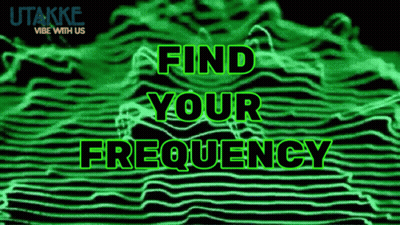 A Green Sign That Says Find Your Frequency On It GIF
