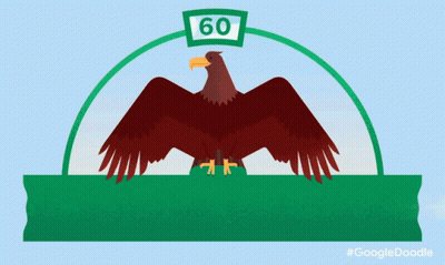 A Green Sign That Says Happy Nigerian With An Eagle GIF
