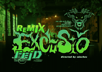 A Green Sign That Says " Remix Exosis " On It GIF