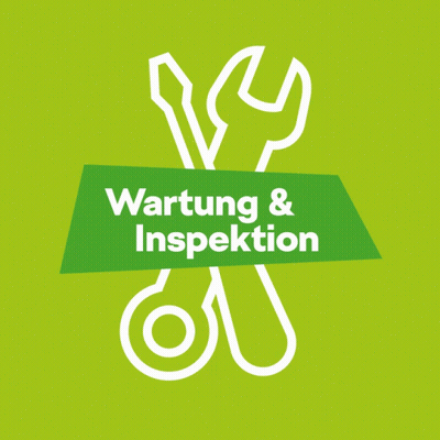 A Green Sign That Says Wartung And Inspektion GIF