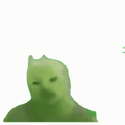 A Green Silhouette Of A Person 'S Head With A White Background GIF