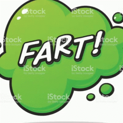 A Green Speech Bubble With The Word Fart Written On It GIF