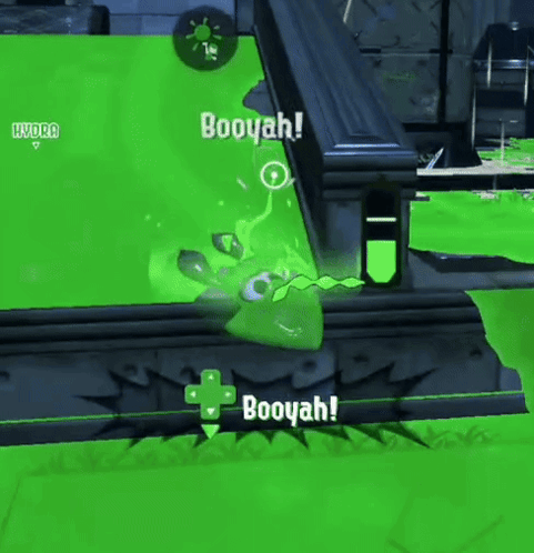 A Green Squid In A Video Game Is Saying Booyah . GIF