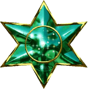 A Green Star With Bells And A Circle With Bells In It GIF
