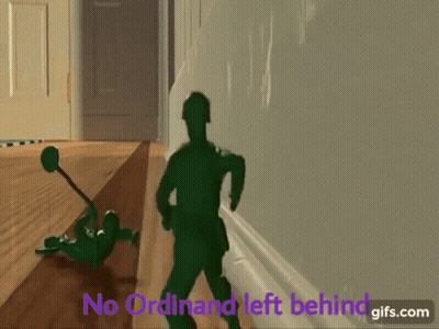 A Green Toy Soldier Is Walking Down A Hallway Next To Another Toy Soldier Laying On The Floor . GIF