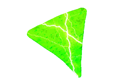 A Green Triangle With A Crack In The Middle Of It Sticker