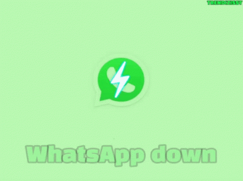 A Green Whatsapp Logo On A Green Background That Says Whatsapp Down GIF
