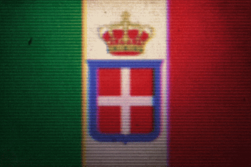 A Green White And Red Flag With A Cross And Crown On It GIF