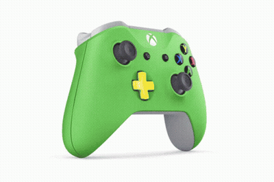 A Green Xbox Controller With A Yellow Plus Sign GIF