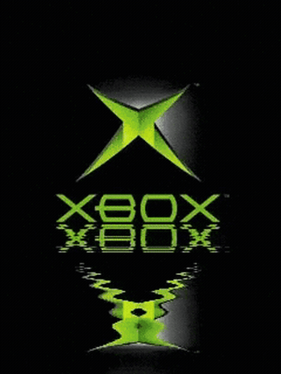 A Green Xbox Logo Is Reflected In A Black Background GIF
